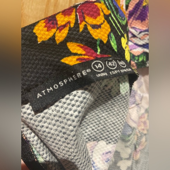 Black multicoloured floral dress atmosphere primark size 14 pattern summer new - Picture 4 of 8